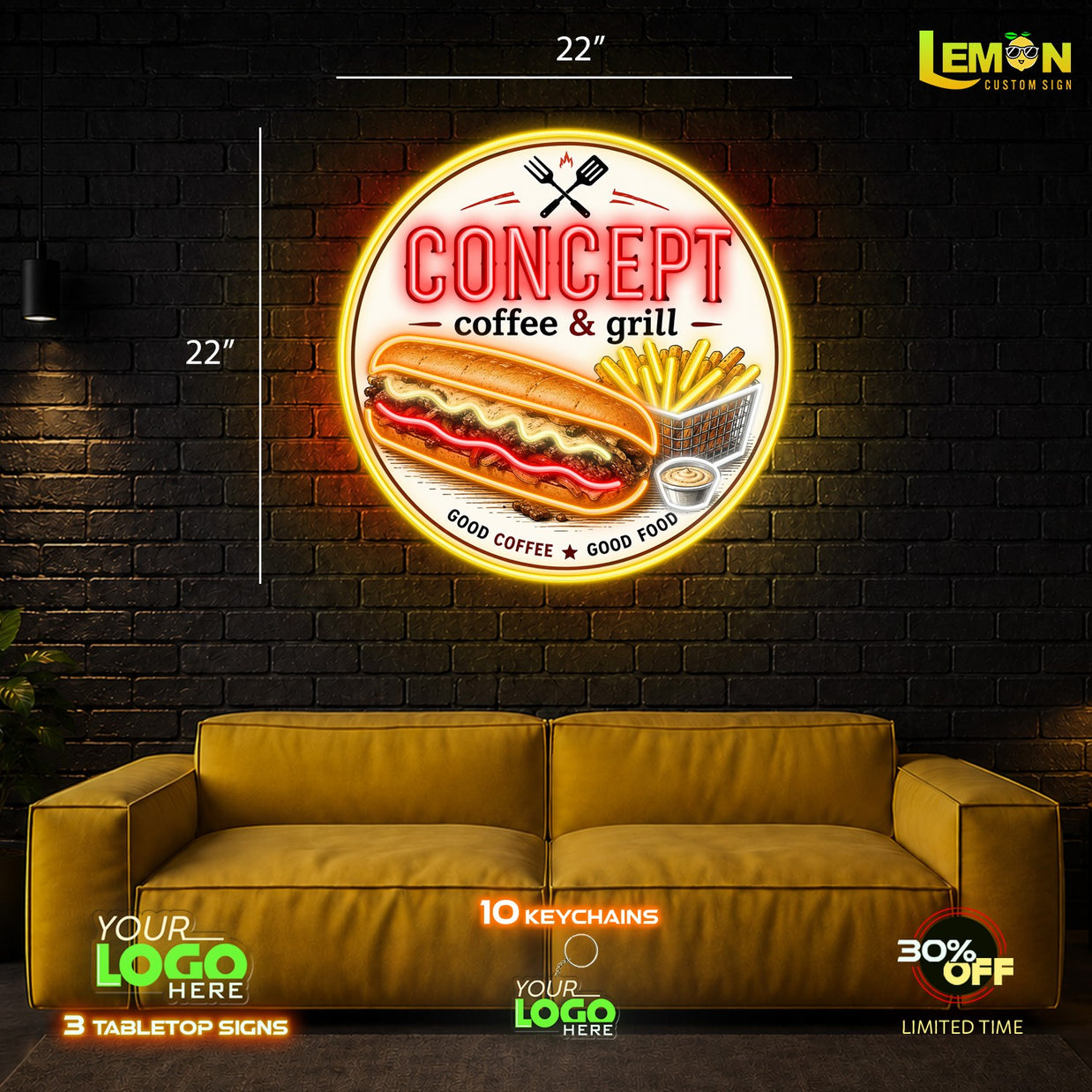 CONCEPT coffee & grill | LED NEON SIGN 4 SIGNS
