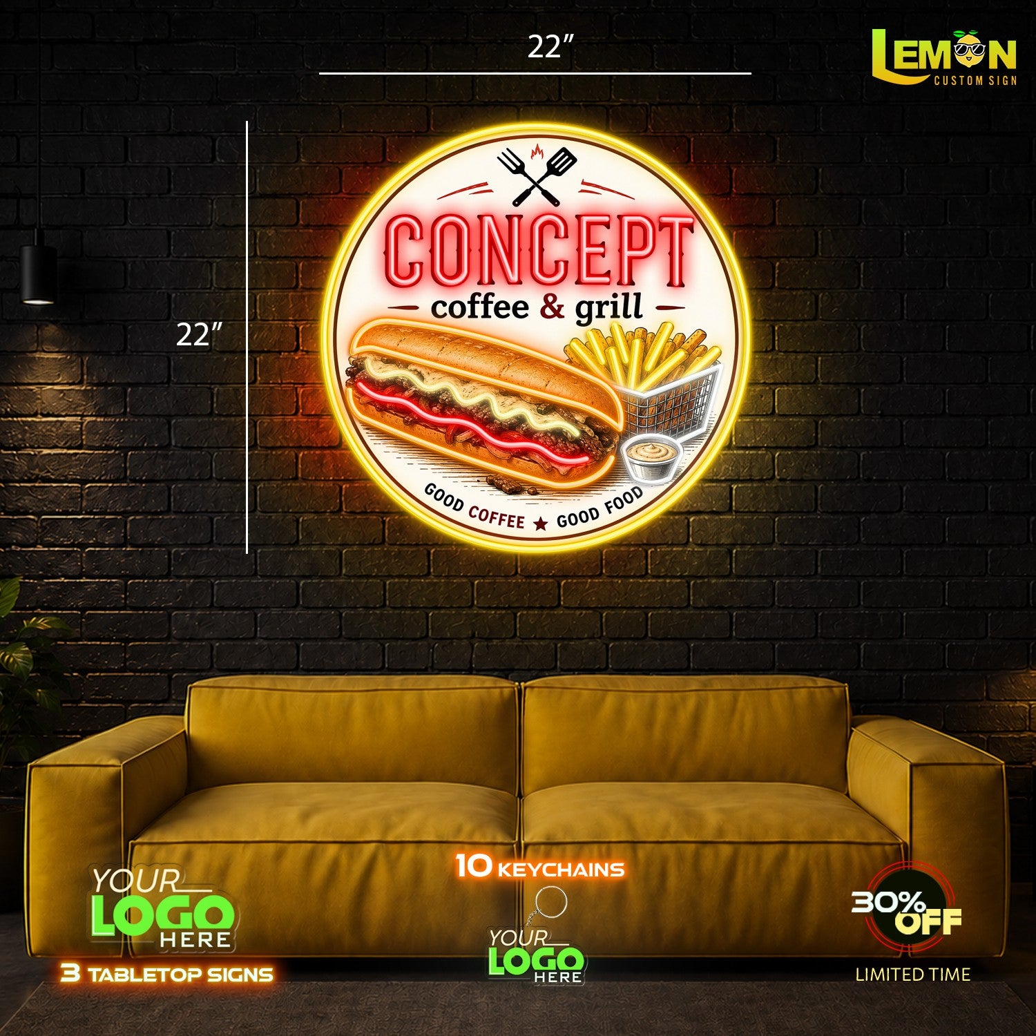 CONCEPT coffee & grill | LED NEON SIGN 4 SIGNS