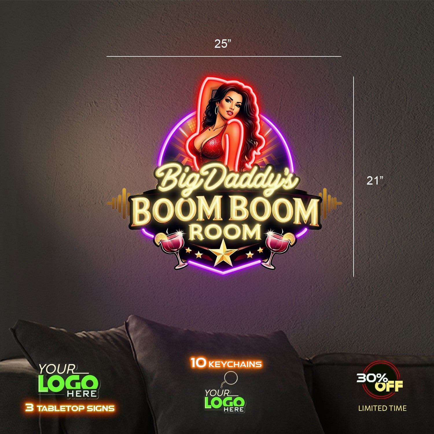 Kendra’s  Epoxy Flooring Sign And Kendra’s Remediation Sign And Big Daddy’s Boom Boom Room Sign| LED NEON SIGN ( 3 SIGNS)