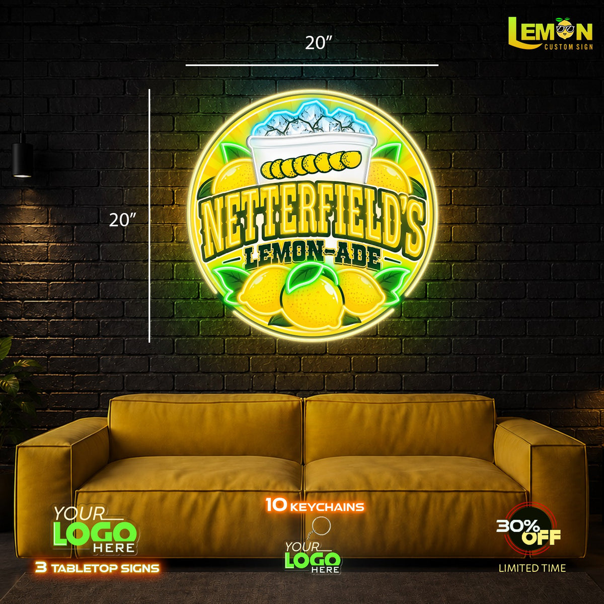 LEMONADE AND NETTERFIELD'S  | LED NEON SIGN (4 SIGNS)