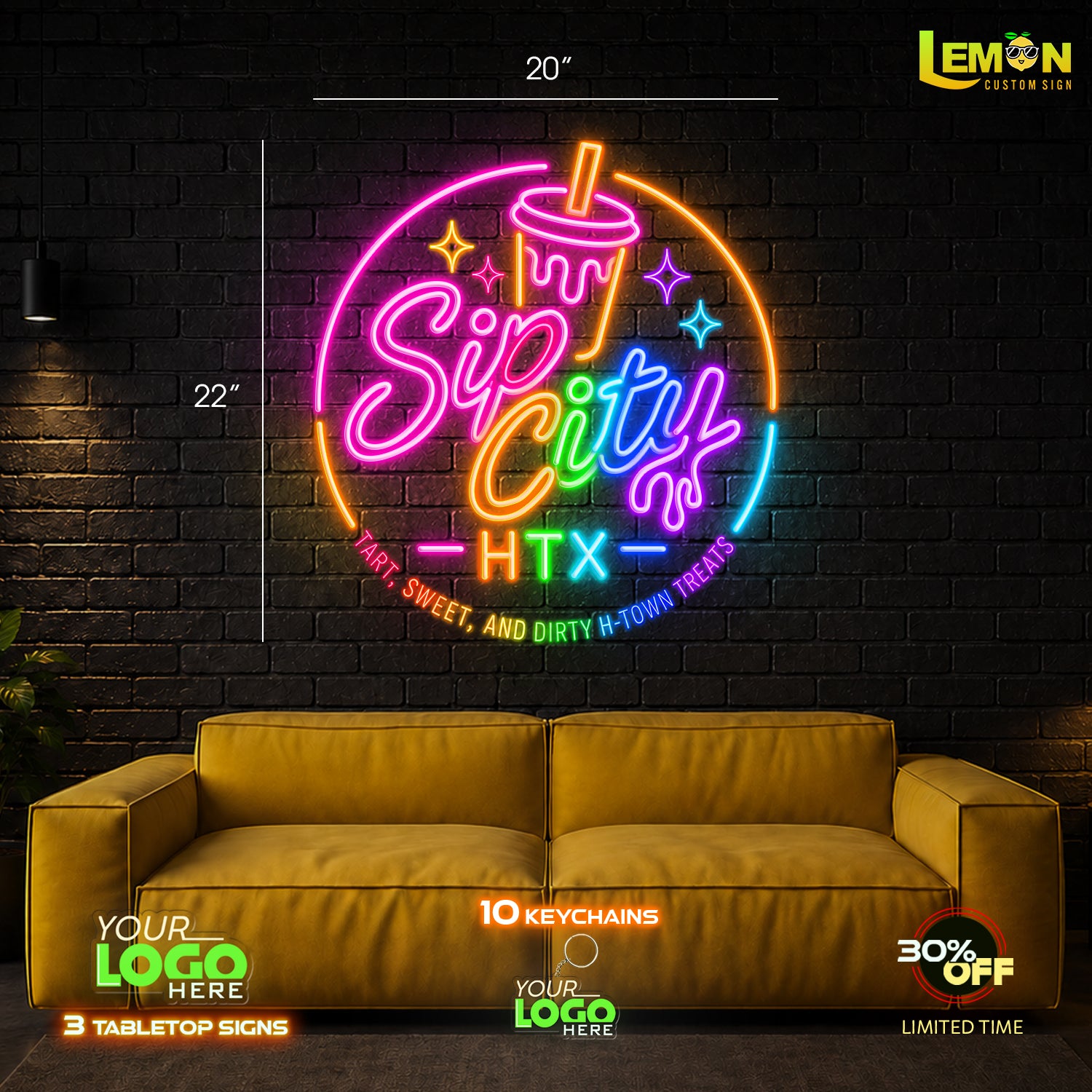 SIP CITY | LED NEON SIGN (Waterproof Sign)