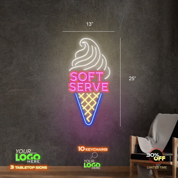 COFFEE SIGN AND SOFTSERVE SIGN| LED NEON SIGN ( 2 SIGNS)