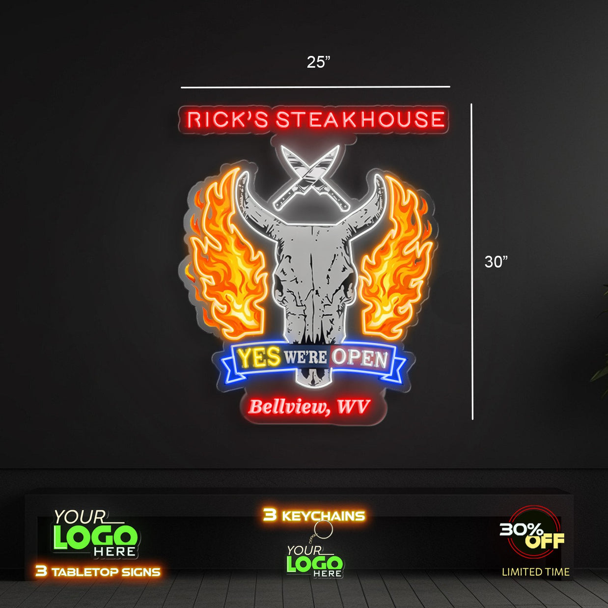 Rick's Steakhouse | LED NEON SIGN