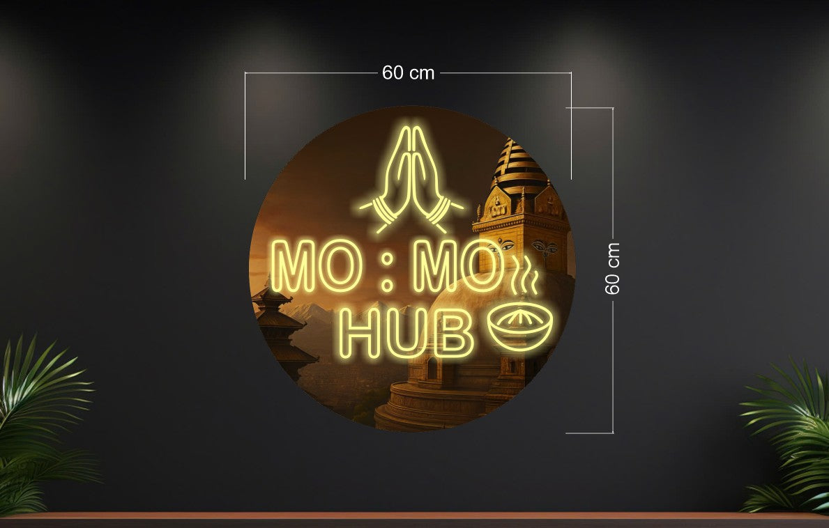 MoMo Hub | ILLUMINATED BLADE SIGN, LED NEON SIGN (2 signs)