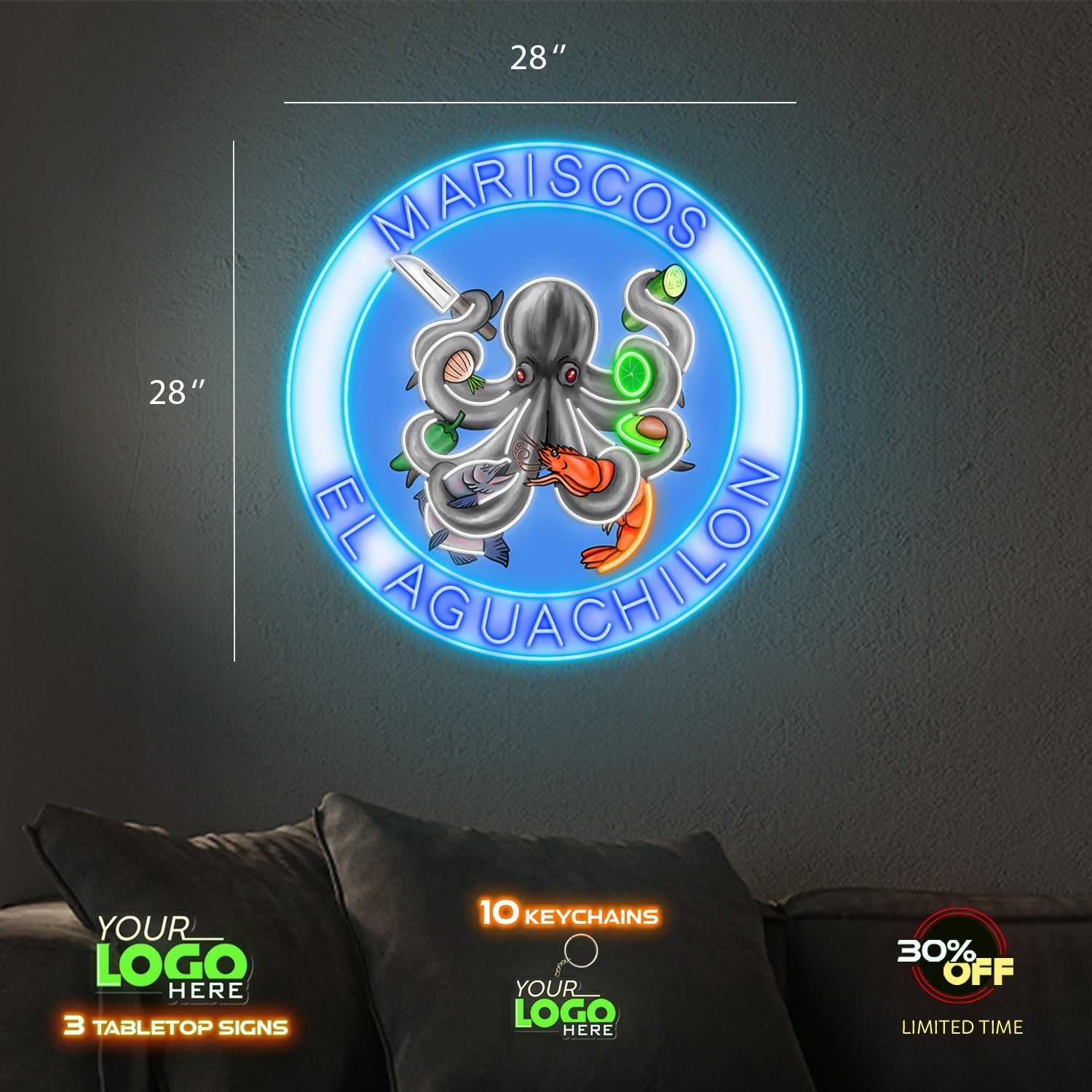 MARISCOS EL AGUACHILON| LED NEON SIGN