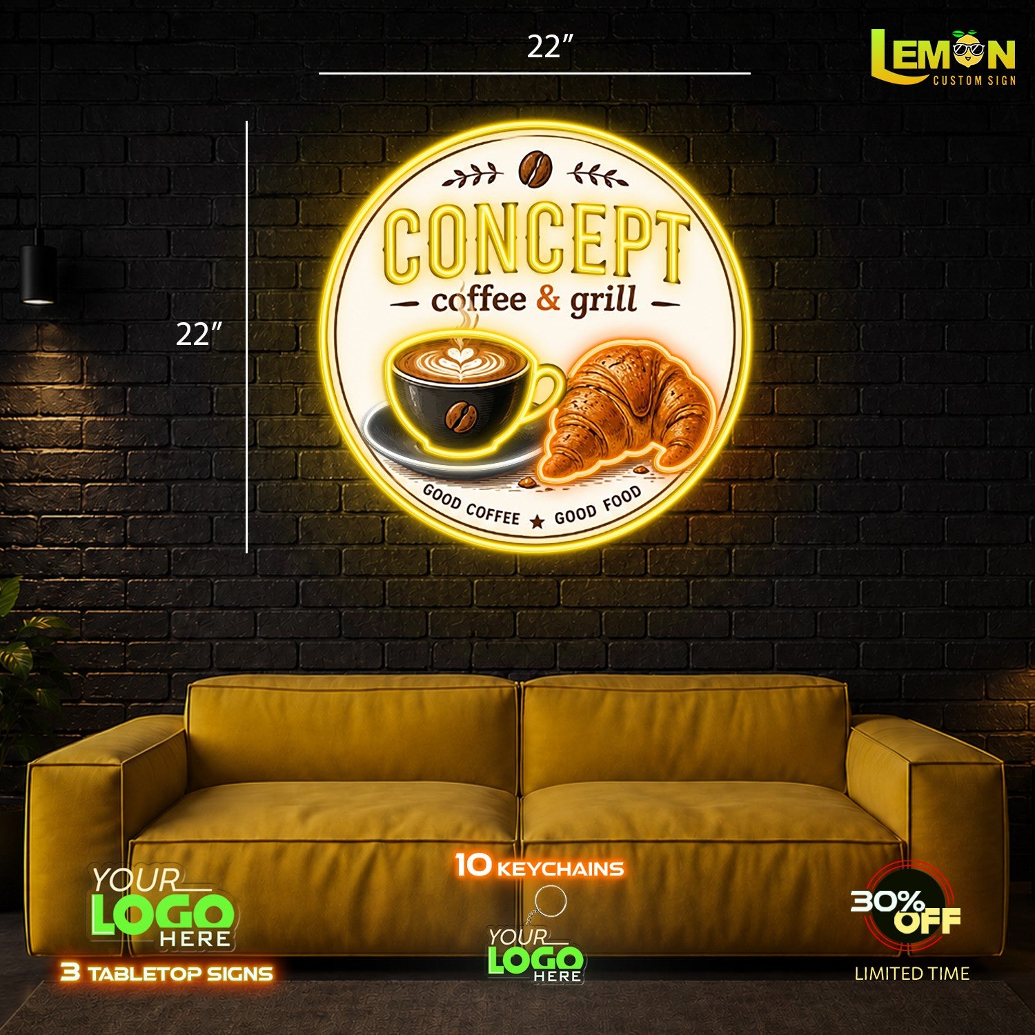 CONCEPT coffee & grill | LED NEON SIGN 4 SIGNS