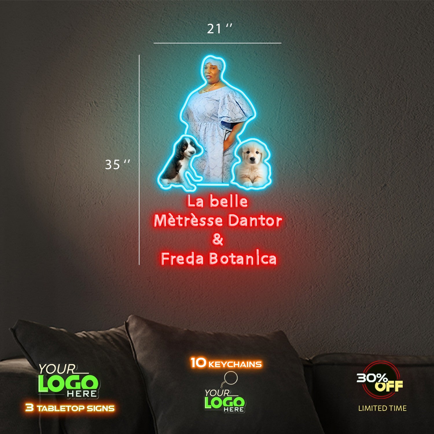 La belle Mètrèsse Dantor  & Freda Botanica| LED NEON SIGN