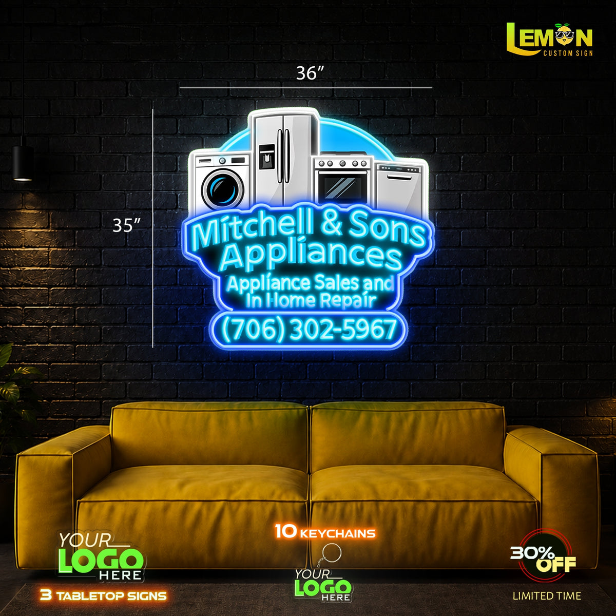 Mitchell & Sons Appliances | LED NEON SIGN