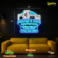 Mitchell & Sons Appliances | LED NEON SIGN
