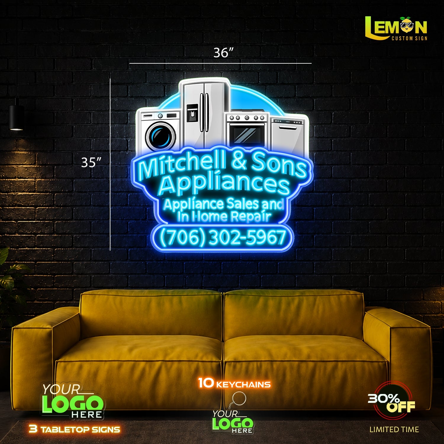 Mitchell & Sons Appliances | LED NEON SIGN