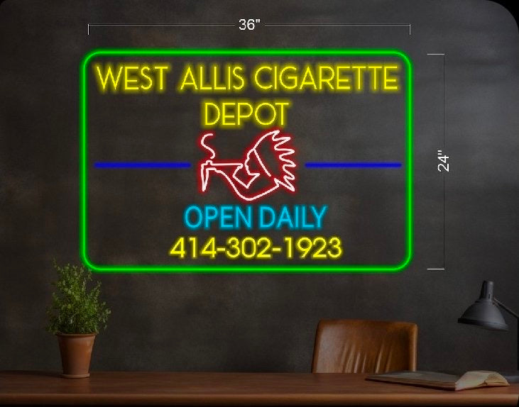 West Allis Cigarette Depot | LED NEON SIGN