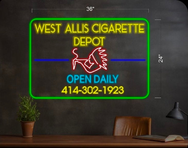 West Allis Cigarette Depot | LED NEON SIGN