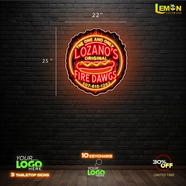 LOZANO’S FIRE DAWGS | LED NEON SIGN