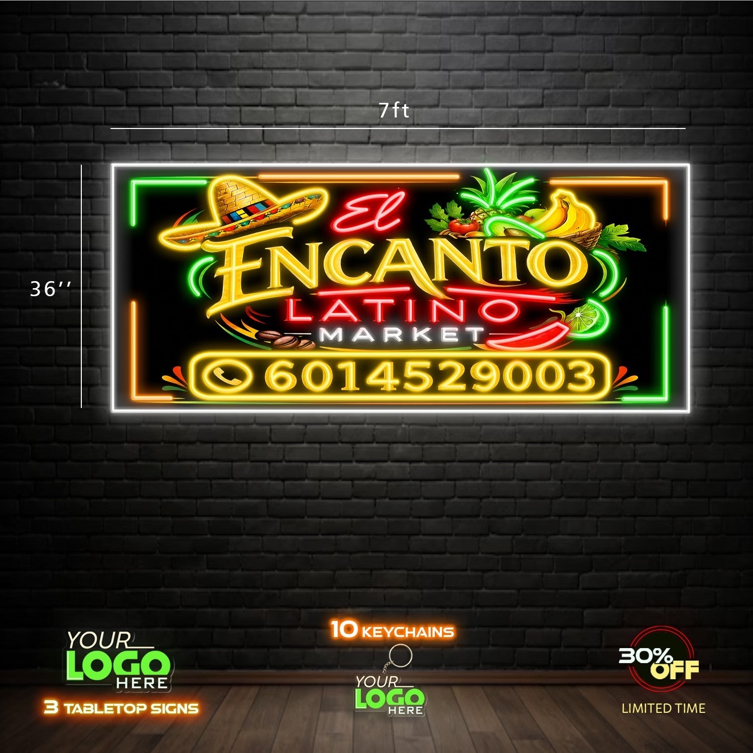 ENCANTO LATINO MARKET | LED NEON SIGN (OUTDOOR SIGN)