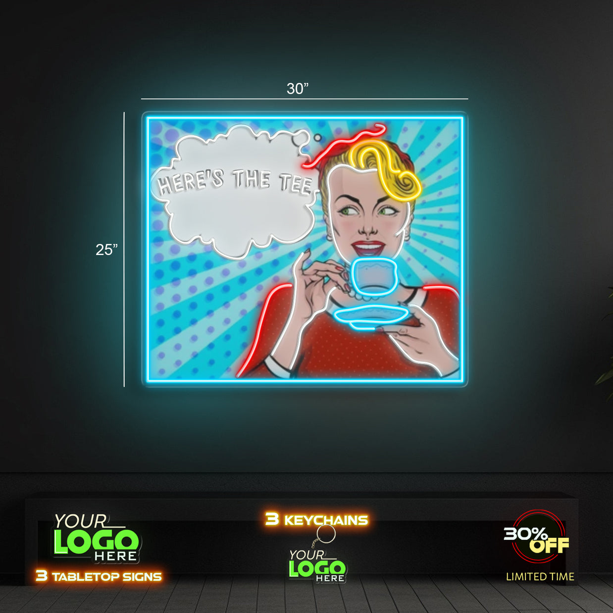 HERE'S THE TEE| LED NEON SIGN