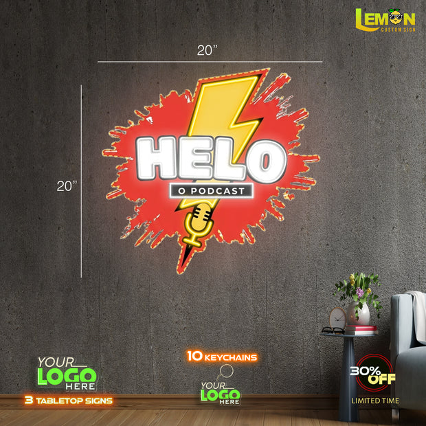 HELLO O PODCAST | LED NEON SIGN
