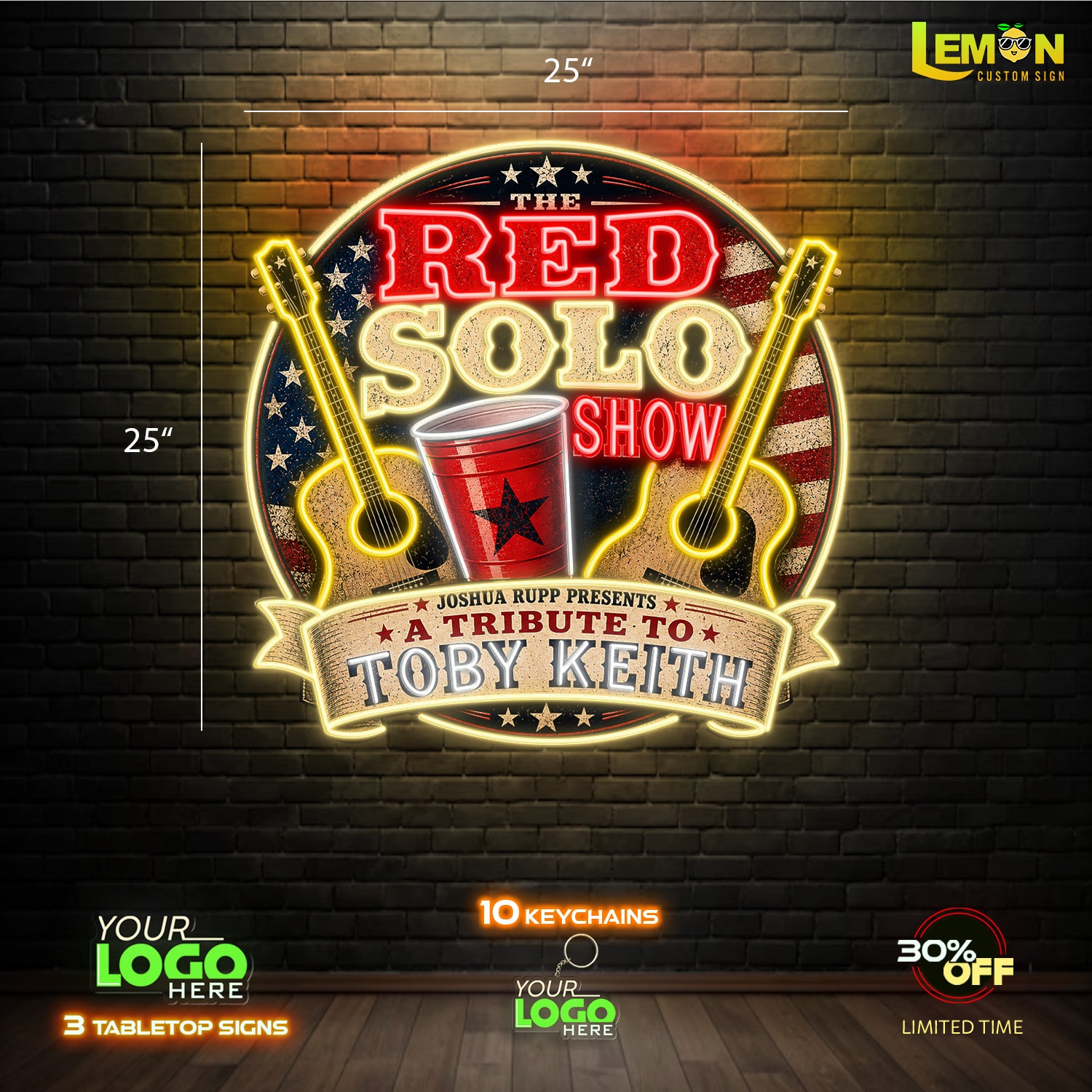 RED SOLO | LED NEON SIGN (15 KEYCHAINS)