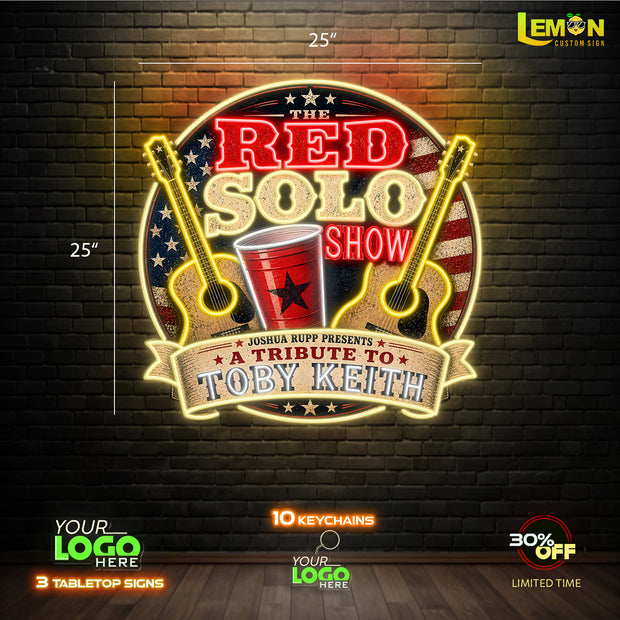 RED SOLO | LED NEON SIGN (15 KEYCHAINS)