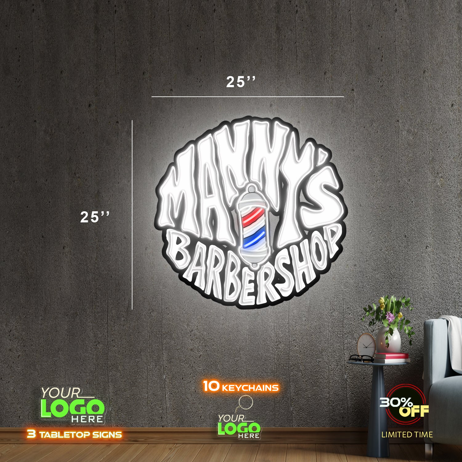 MANNY'S BARBERSHOP | LED NEON SIGN