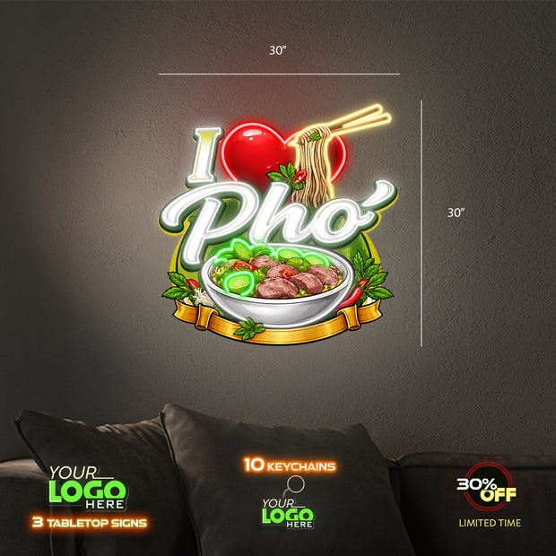 I LOVE PHO | LED NEON SIGN