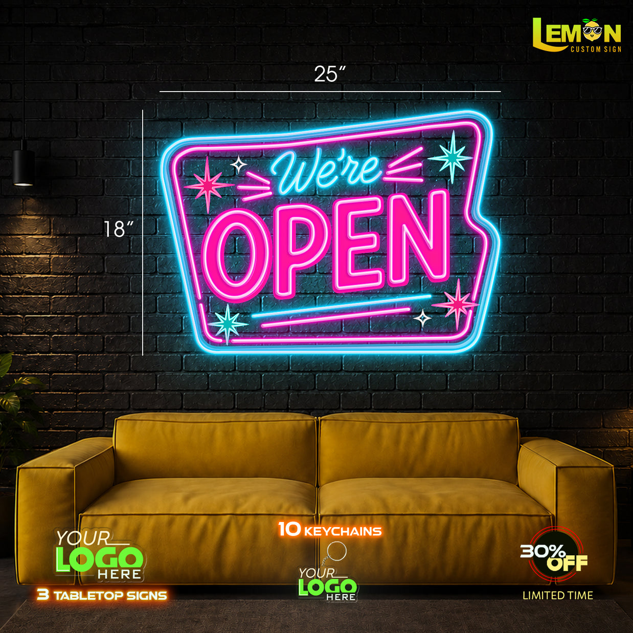 We're OPEN | LED NEON SIGN