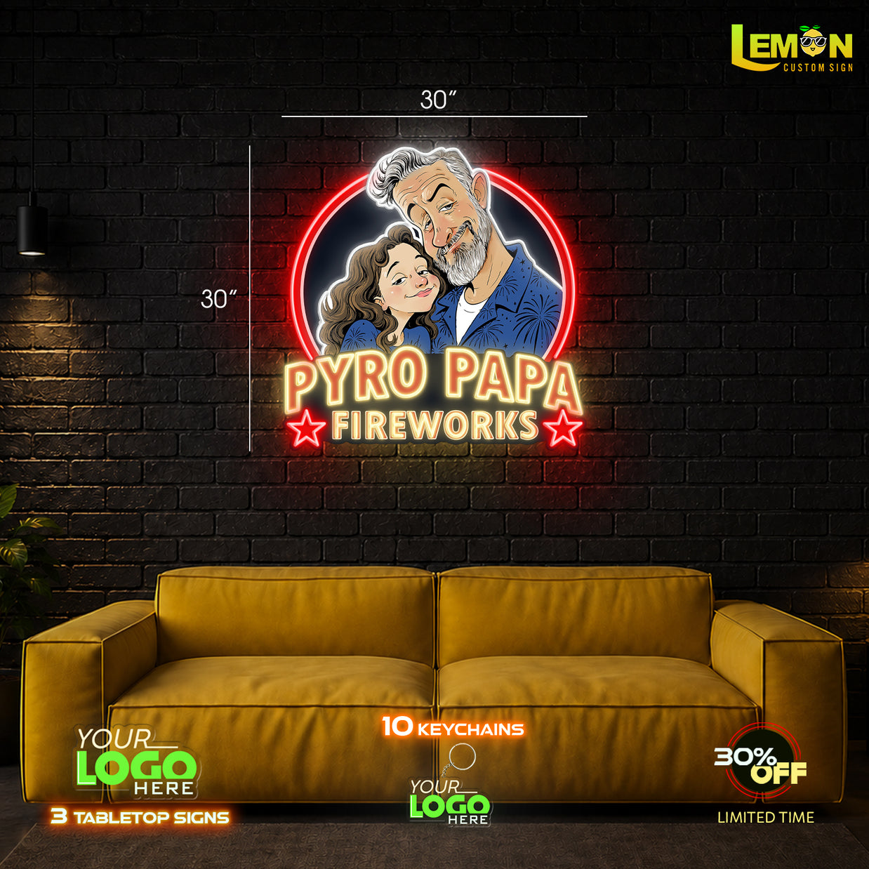 PYRO PAPA FIREWORKS | LED NEON SIGN (WATERPROOF)