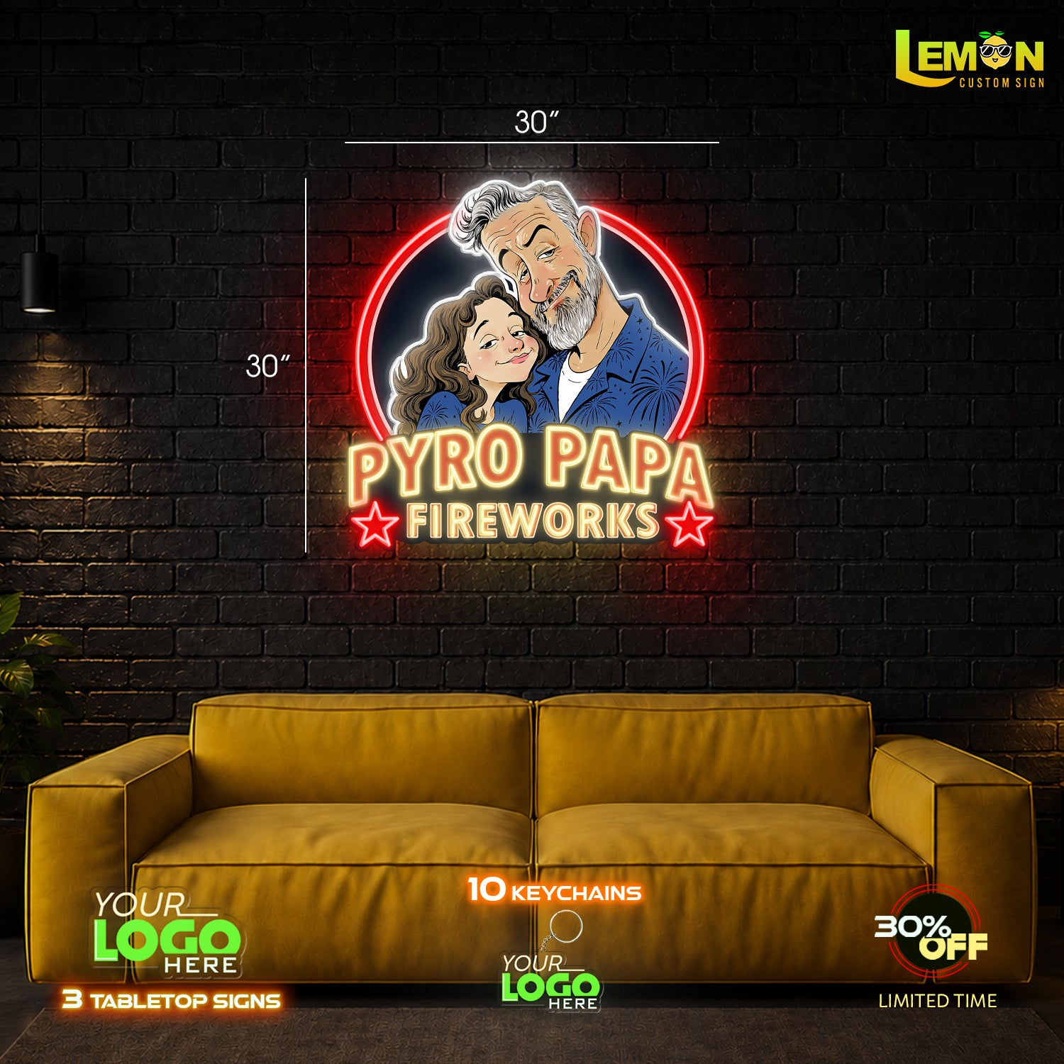 PYRO PAPA FIREWORKS | LED NEON SIGN (WATERPROOF)