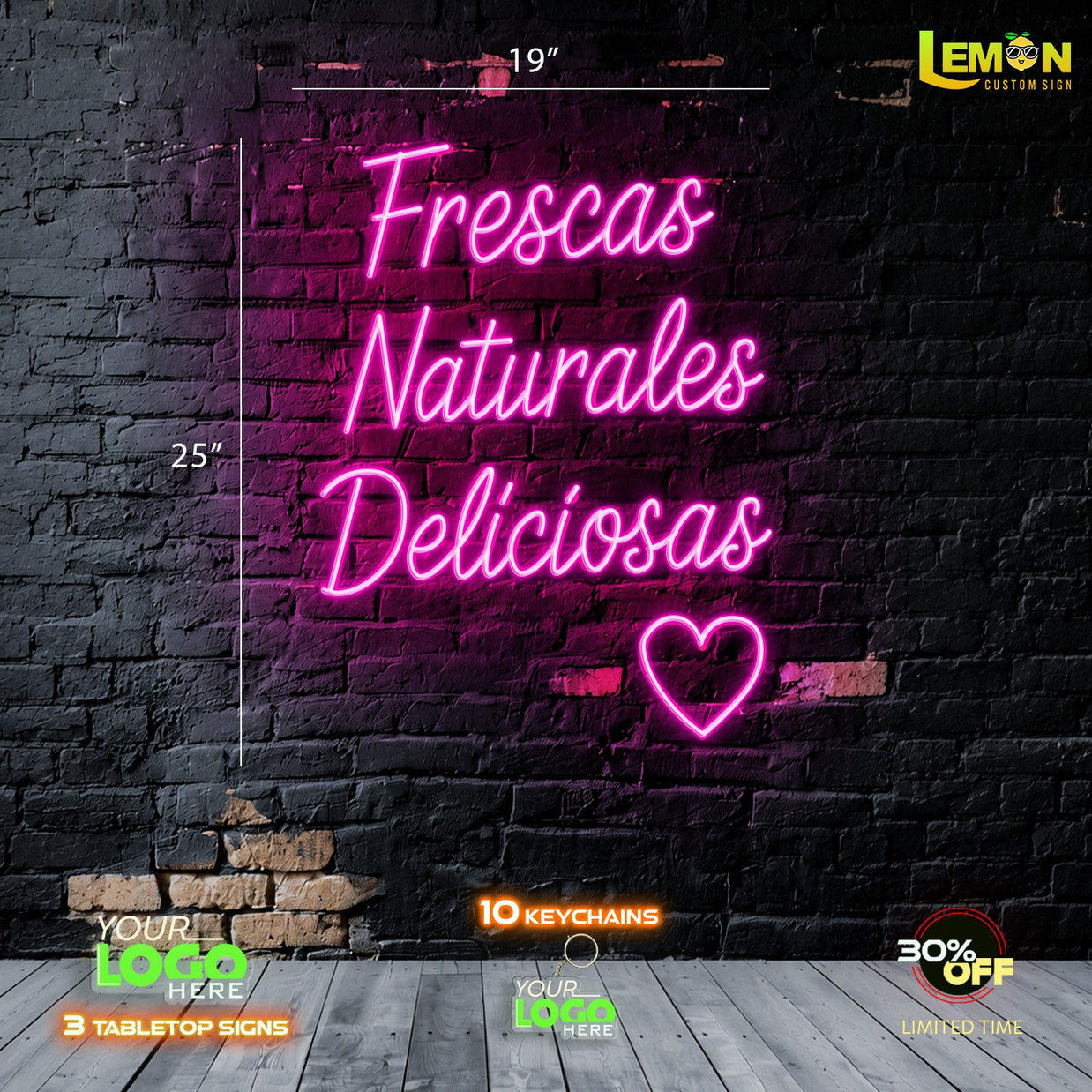 Take A Selfie and Frescas Naturates Deliciosas | LED NEON SIGN ( 2 SIGNS)