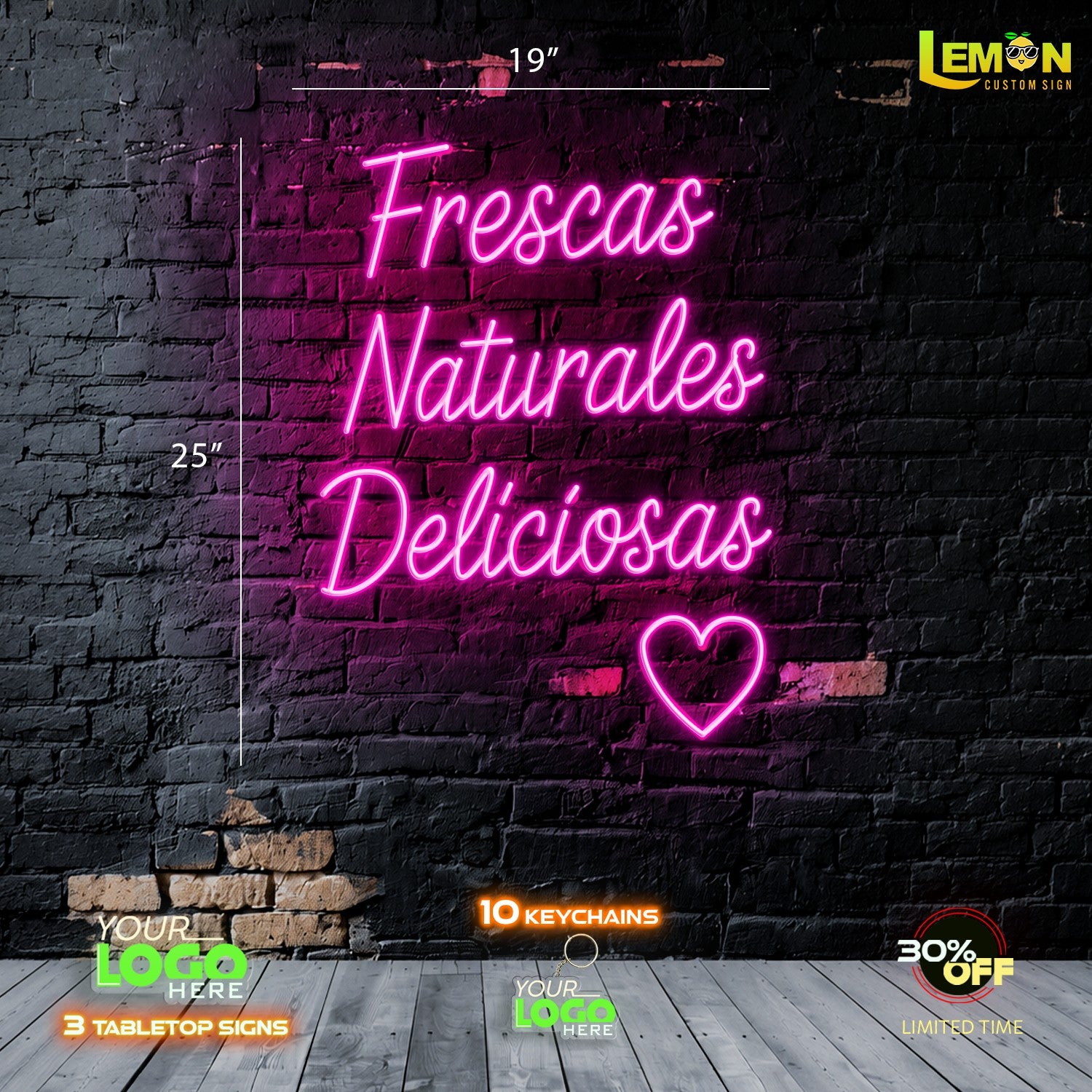 Take A Selfie and Frescas Naturates Deliciosas | LED NEON SIGN ( 2 SIGNS)