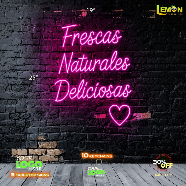 Take A Selfie and Frescas Naturates Deliciosas | LED NEON SIGN ( 2 SIGNS)