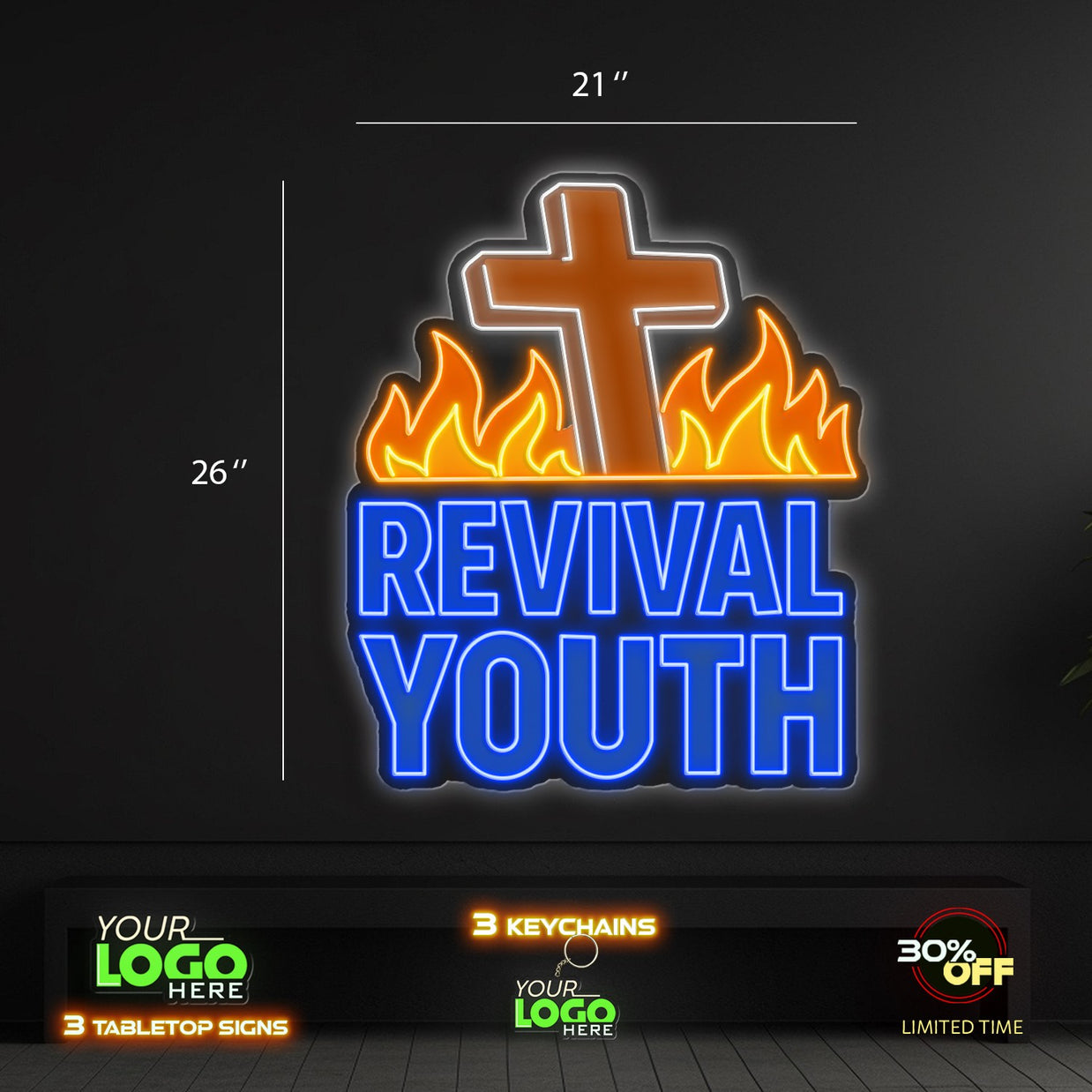 REVIVAL YOUTH AND PRESENCIA DE DIOS  | LED NEON SIGN (2 SIGNS)