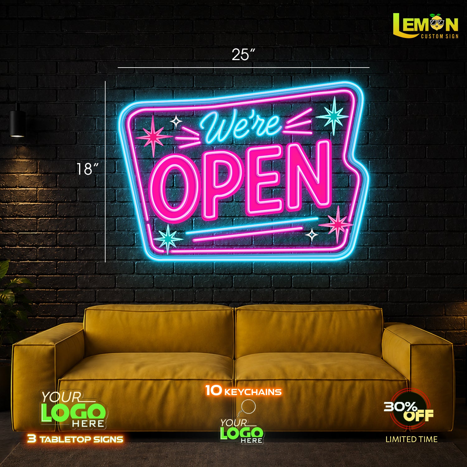 We're OPEN | LED NEON SIGN