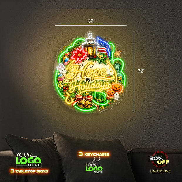 Hope In Holidays | LED NEON SIGN
