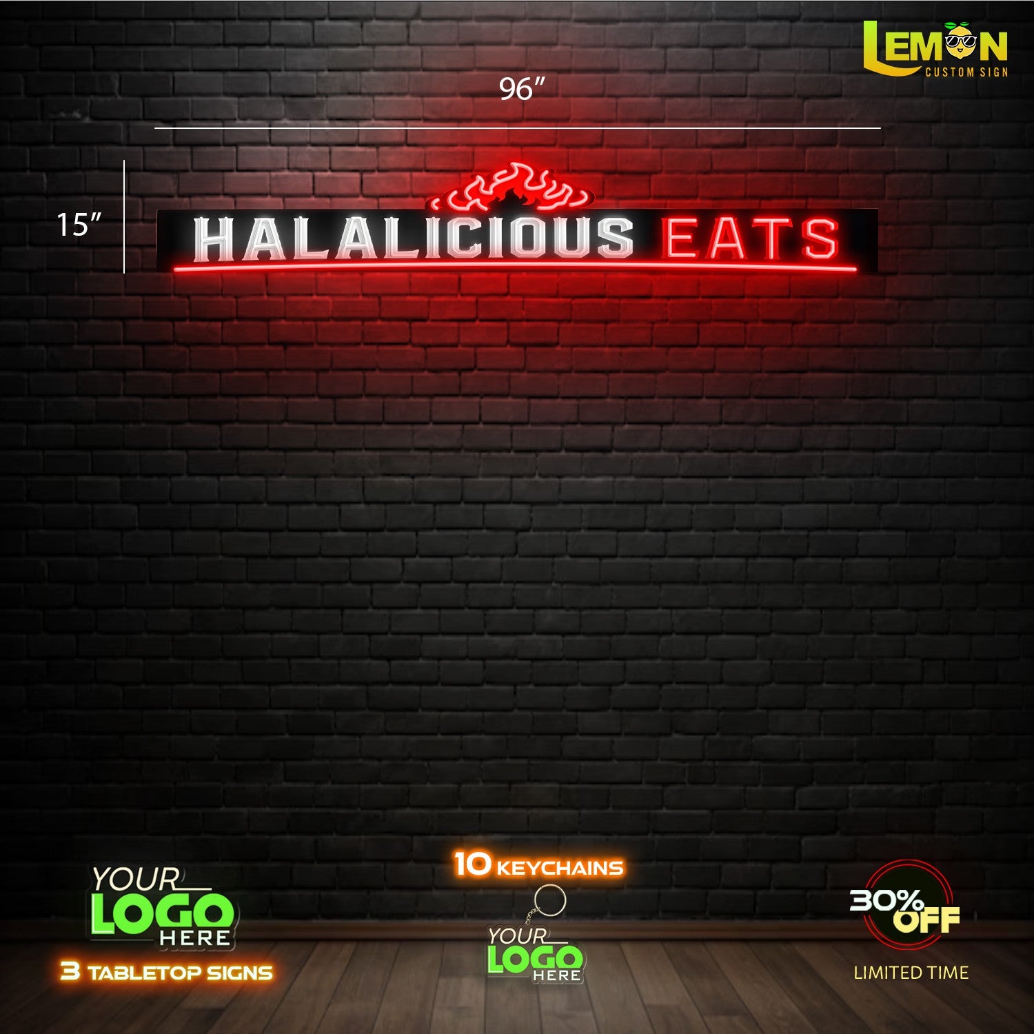 HALALICIOU EATS | LED NEON SIGN (1 WATERPROOF SIGN AND 1 INDOOR SIGN) WITH EXPRESS SHIPPING