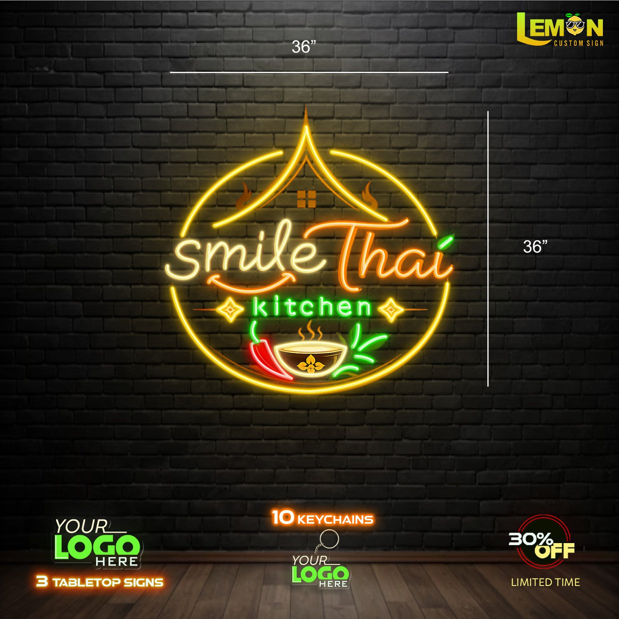Smile Thai Kitchen | LED NEON SIGN (OUTDOOR)