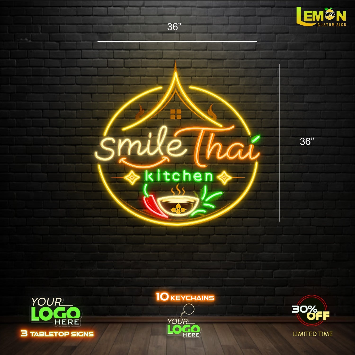 Smile Thai Kitchen | LED NEON SIGN (OUTDOOR)