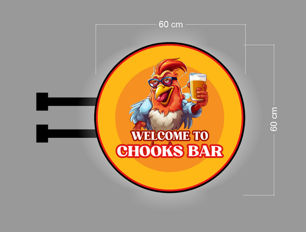 CHOOKS BAR | ILLUMINATED BLADE  SIGN