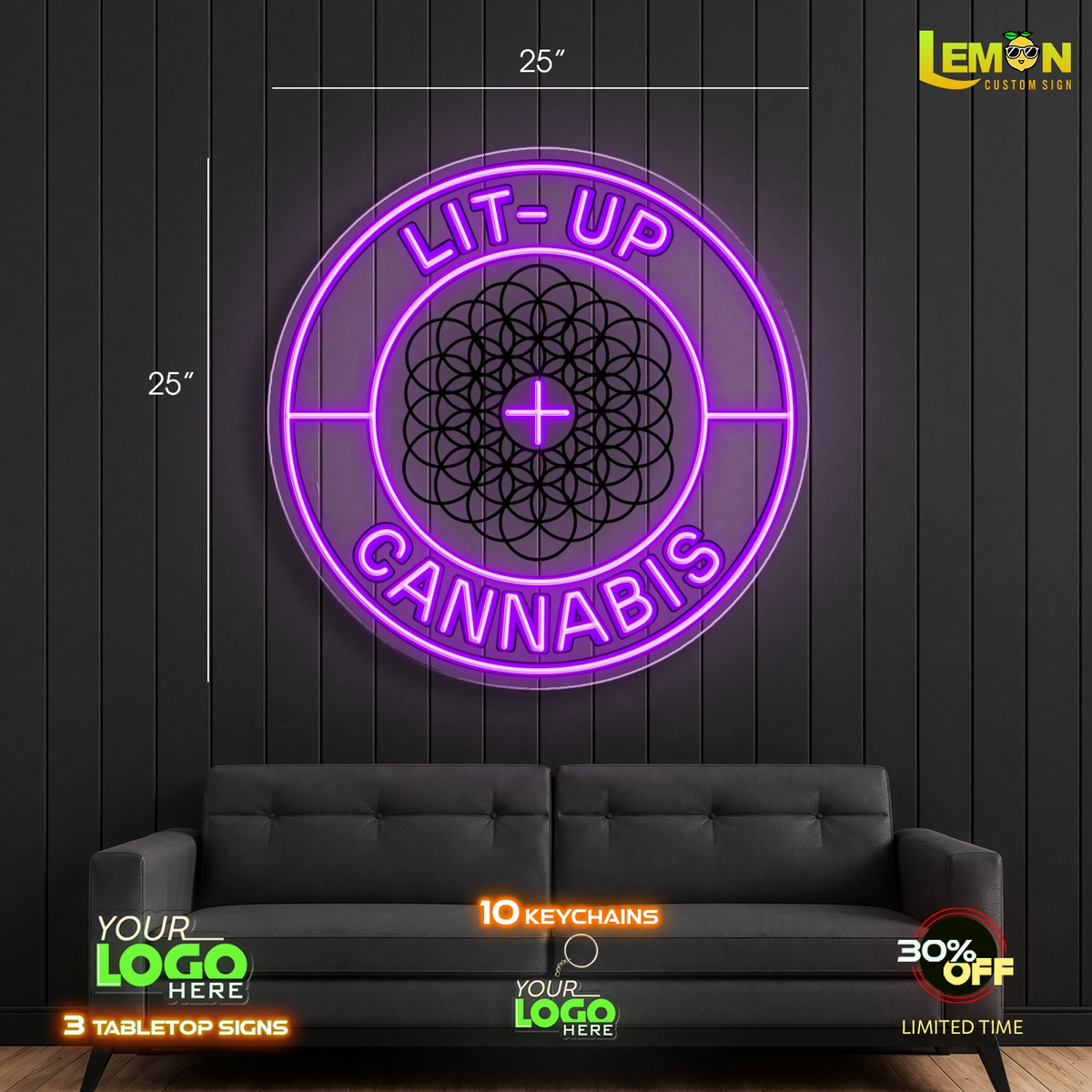 LIT UP CANNABIS | LED NEON SIGN (2 SIGNS)