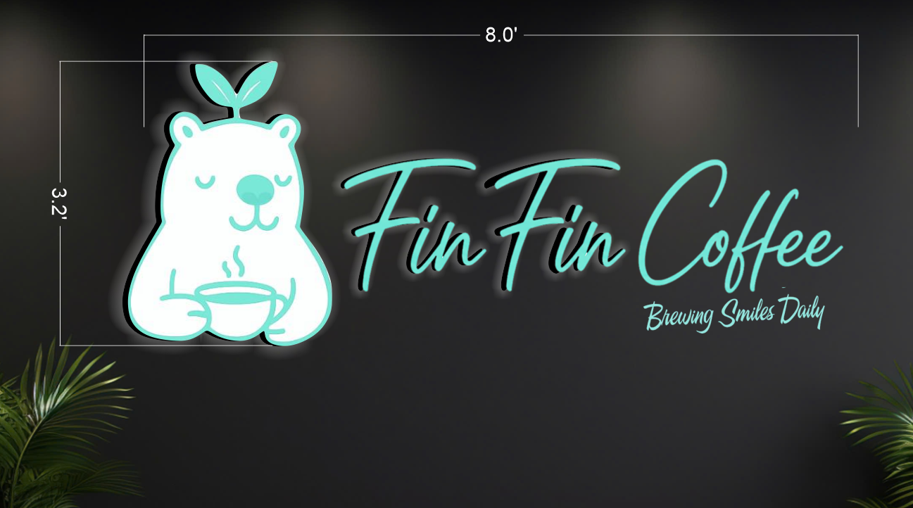 FINFIN COFFEE | LED NEON SIGN AND 3D SIGN (2 SIGNS)