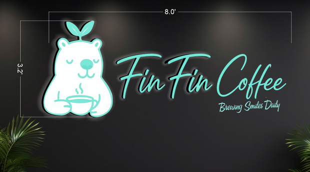 FINFIN COFFEE | LED NEON SIGN AND 3D SIGN (2 SIGNS)