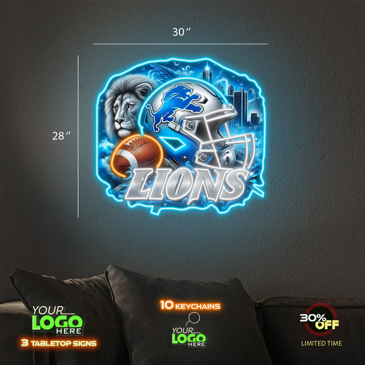 LIONS | LED NEON SIGN (2 SIGNS)