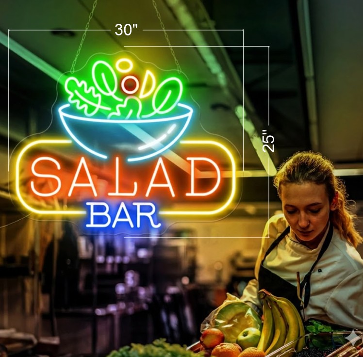 SALAD BAR; SALAD | LED NEON SIGN (2 SIGNS)