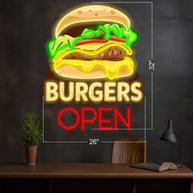 Burger OPEN | LED NEON SIGN