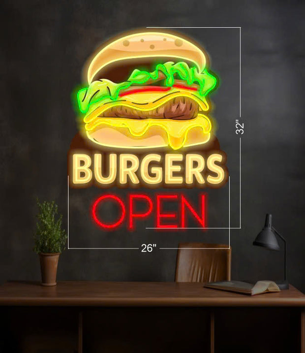 Burger OPEN | LED NEON SIGN