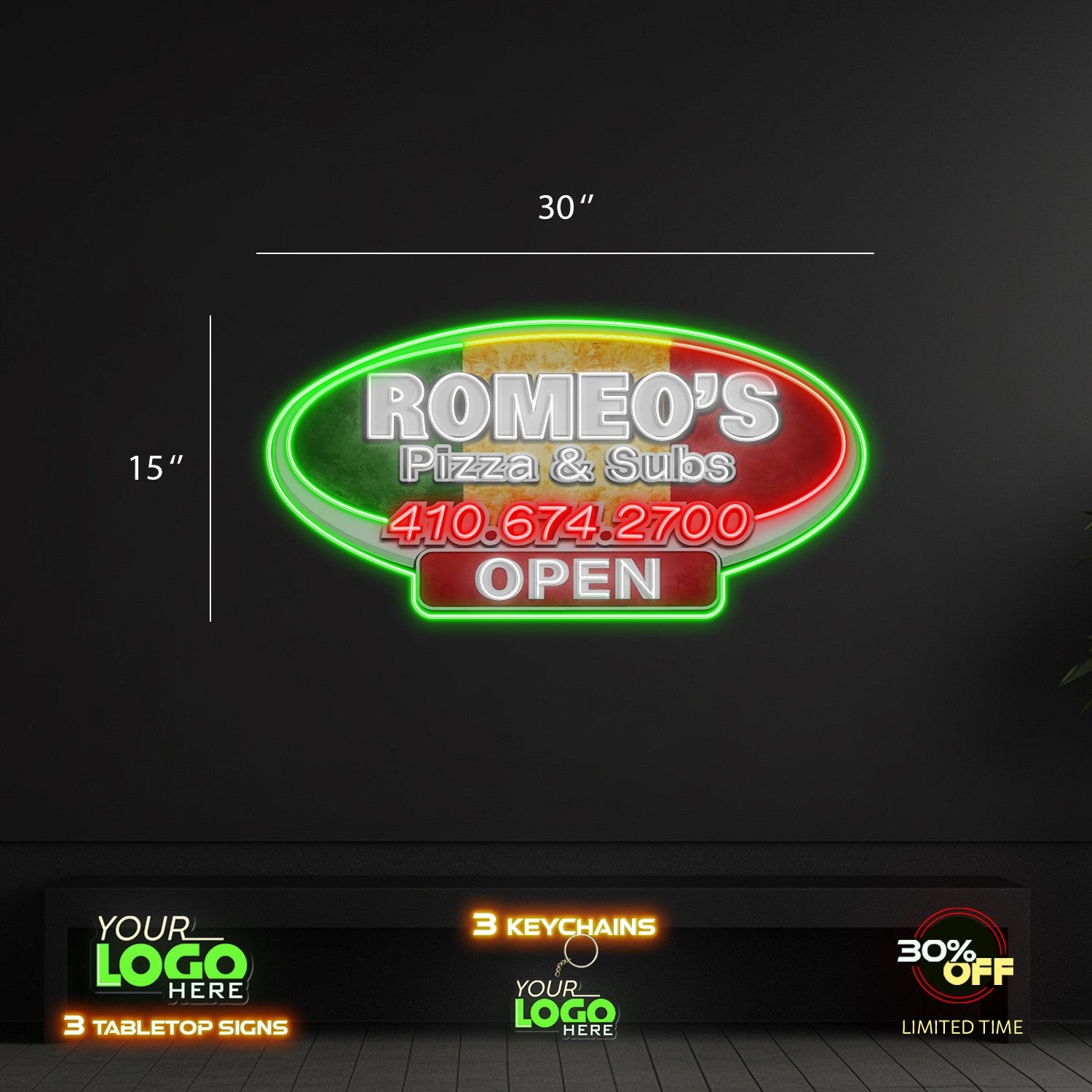 Romeo's Pizza & Subs | LED NEON SIGN