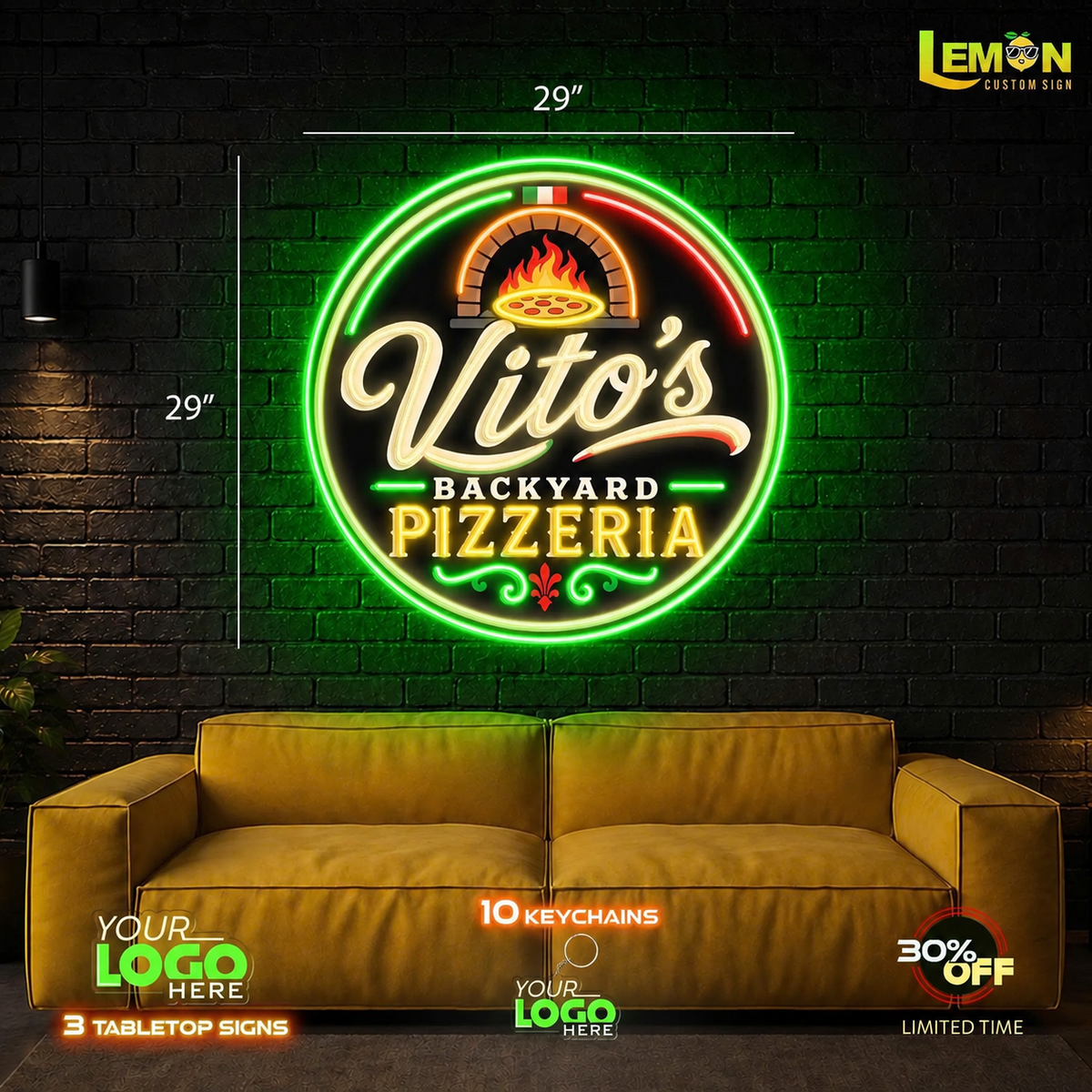 Vito's Pizzeria - Led Neon Sign (OUTDOOR)
