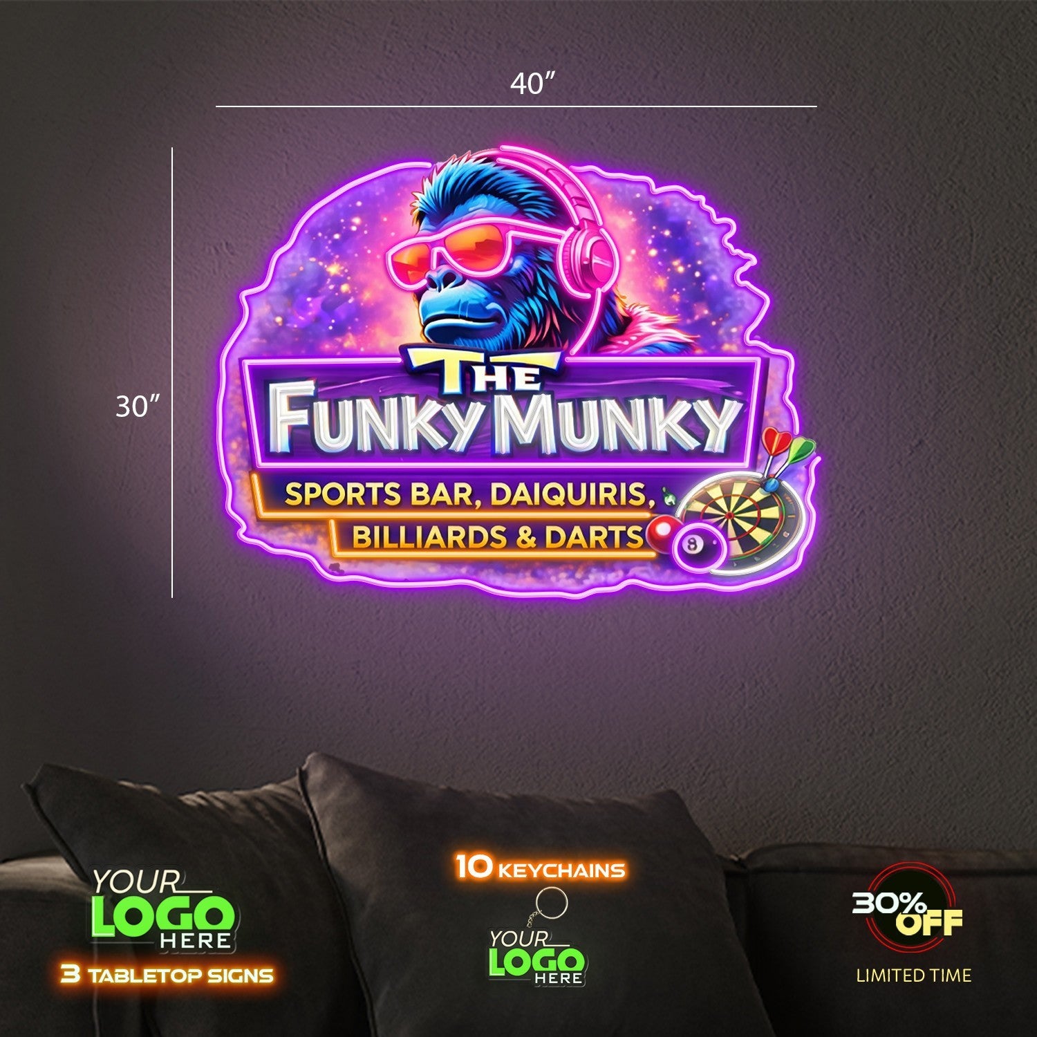 THE FUNKY MUNKY | LED NEON SIGN