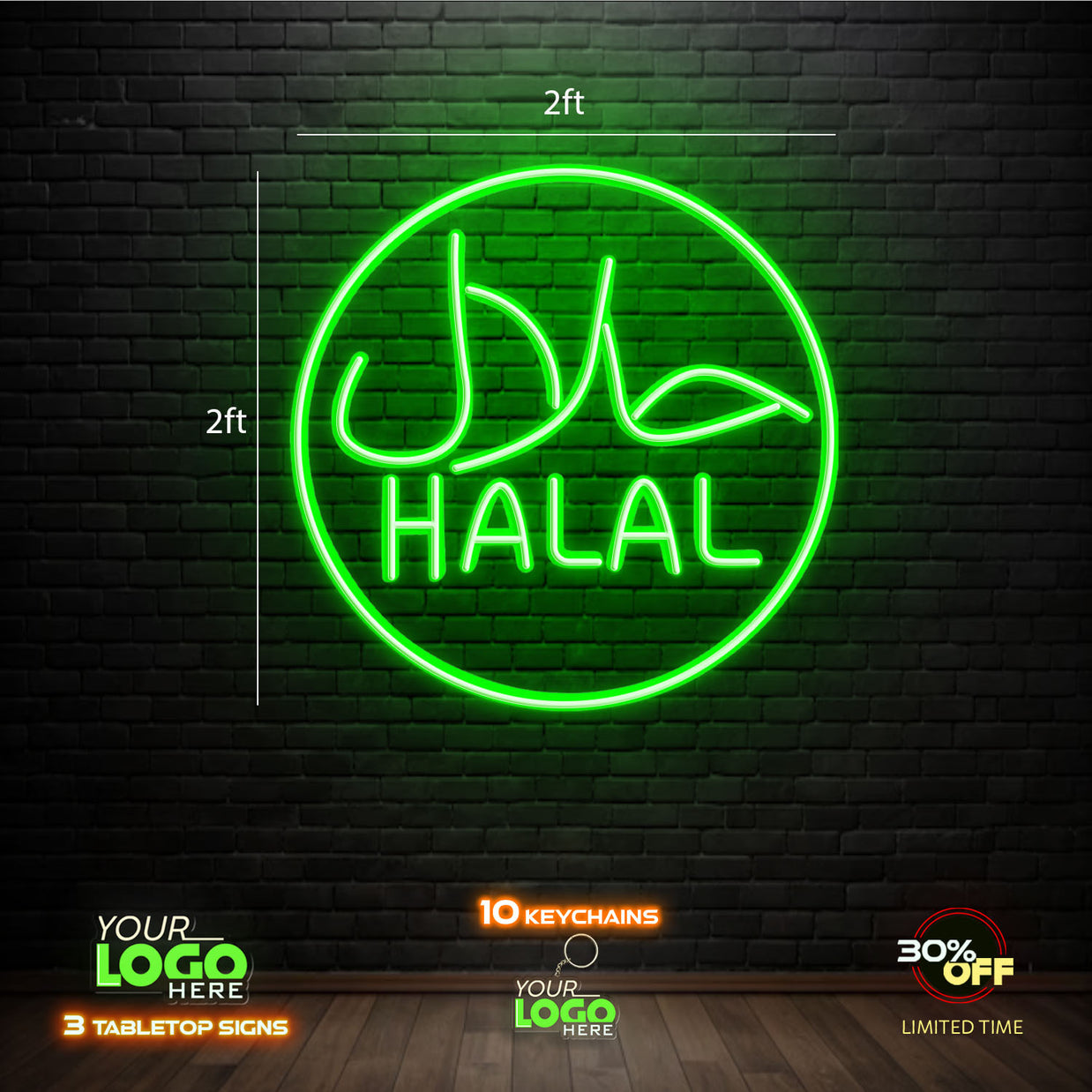 HALALICIOU EATS | LED NEON SIGN (1 WATERPROOF SIGN AND 1 INDOOR SIGN) WITH EXPRESS SHIPPING
