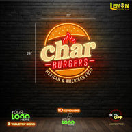 Char BURGERS | LED NEON SIGN
