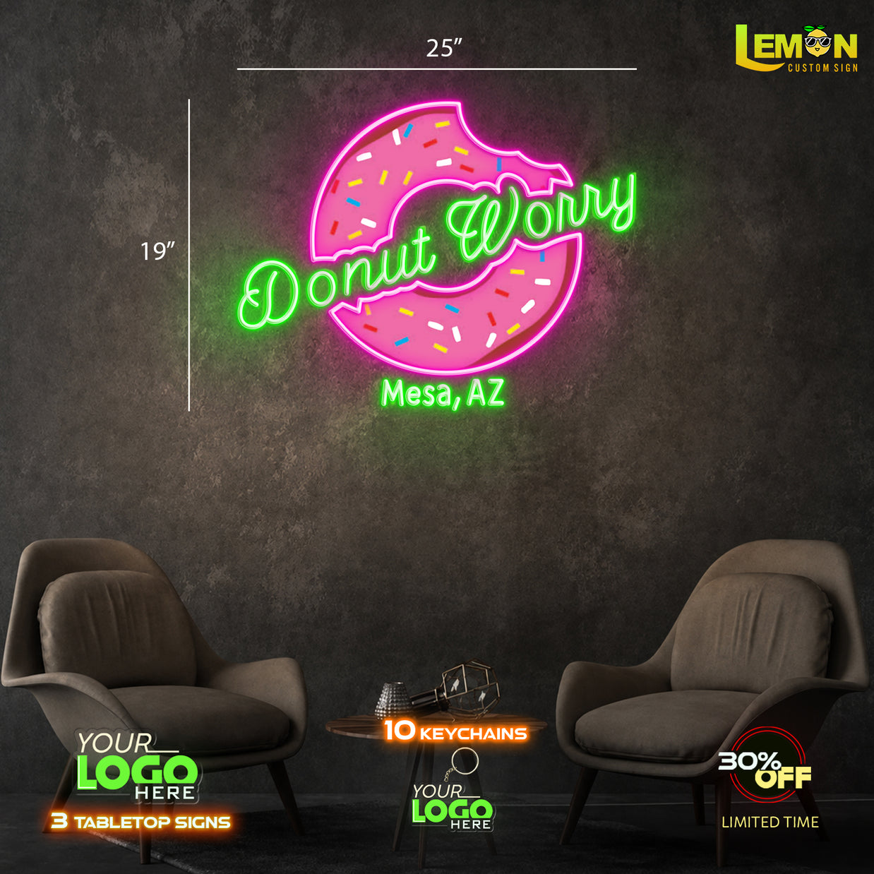 DONUT WORRY | LED NEON SIGN